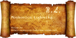 Moskovics Ludovika névjegykártya